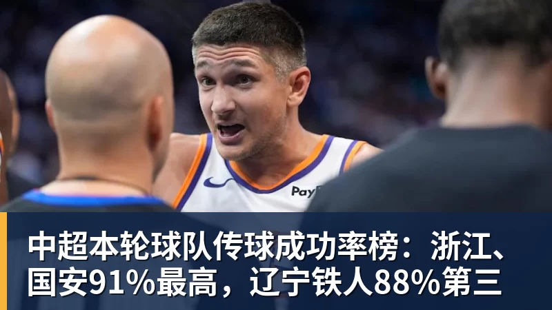 完美体育中超本轮球队传球成功率榜：浙江、国安91%最高，辽宁铁人88%第三